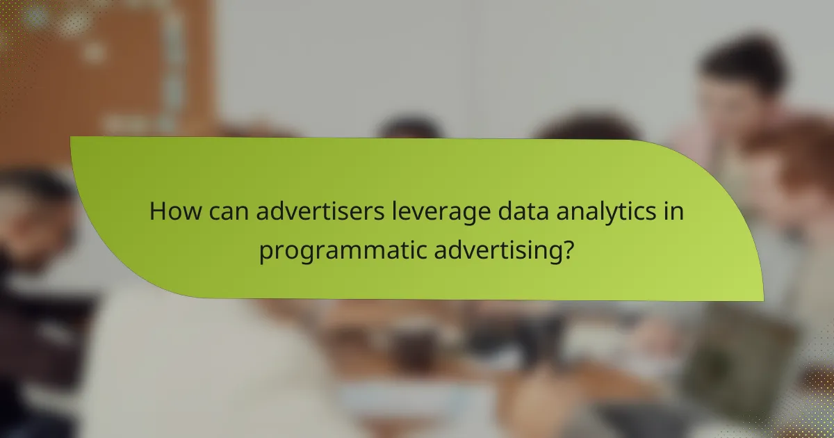 How can advertisers leverage data analytics in programmatic advertising?