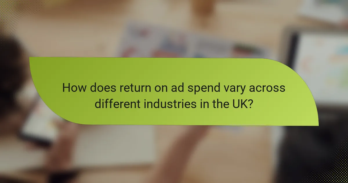 How does return on ad spend vary across different industries in the UK?