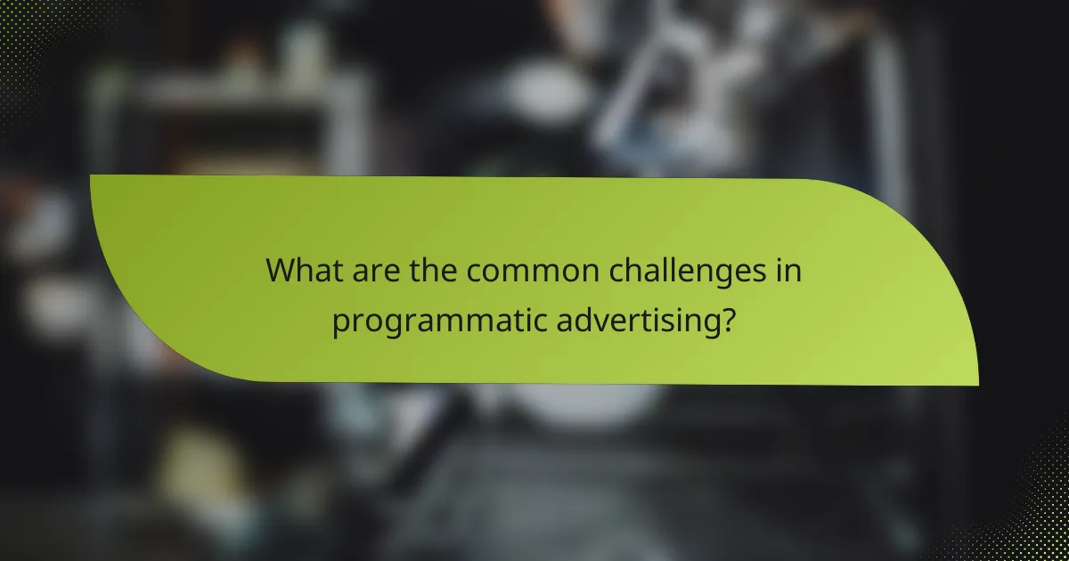 What are the common challenges in programmatic advertising?