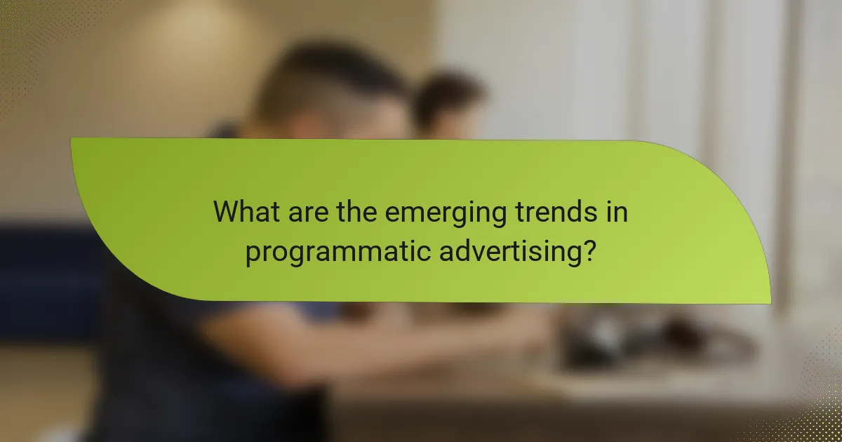 What are the emerging trends in programmatic advertising?