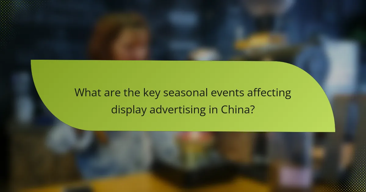 What are the key seasonal events affecting display advertising in China?