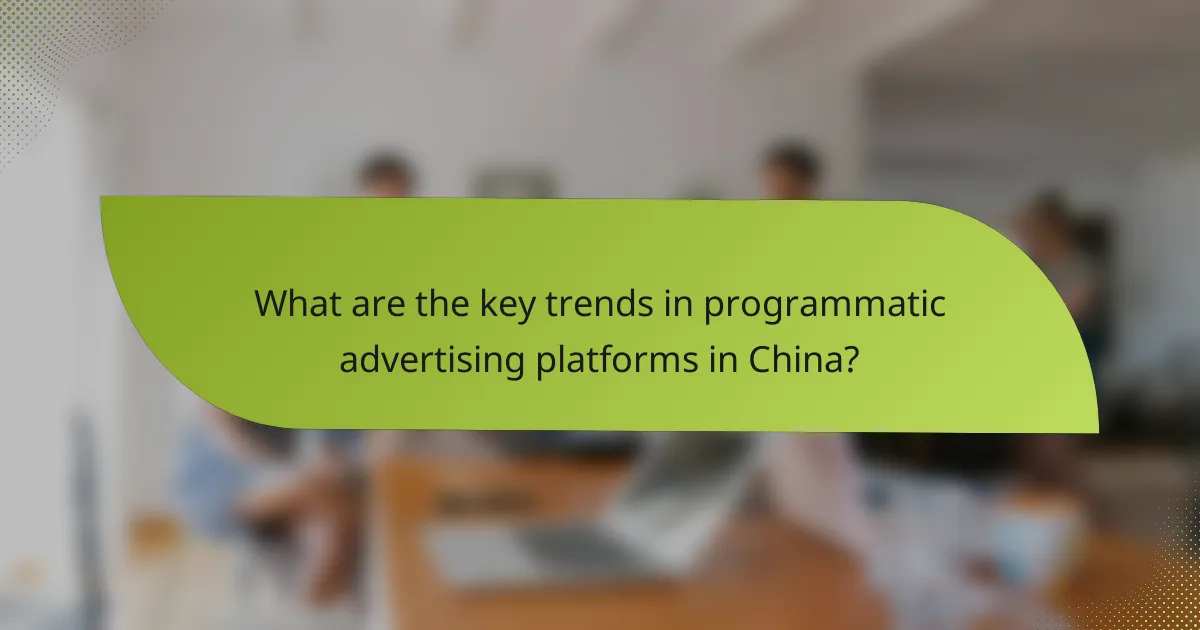 What are the key trends in programmatic advertising platforms in China?